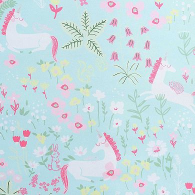 Girls Laura Ashley Magical Unicorns Bright Blue Full/Queen Comforter Sham Set
