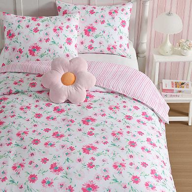 Girls Laura Ashley Meadow Daisies Pink Full/Queen Comforter Sham Set