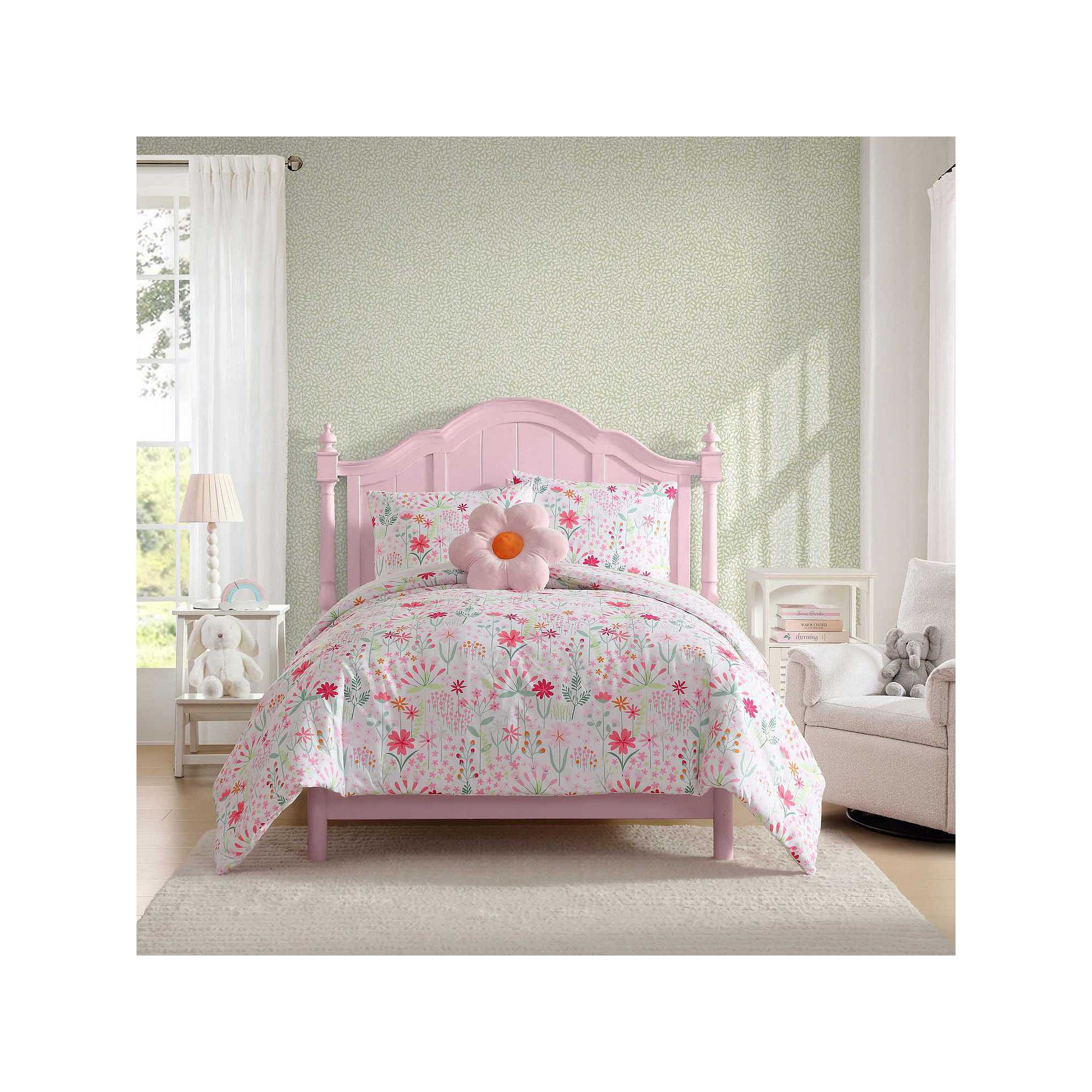 Laura Ashley Kids Sunshine Flowers Bright Pink Comforter Sham Set