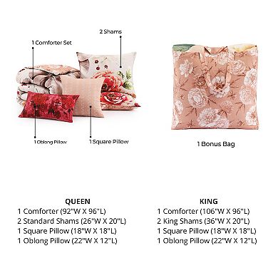 Bebejan Hazy Blossom 5 Piece Reversible Comforter Set