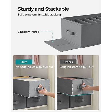 Wardrobe Clothes Organizer With 6 Grids - Set Of 2