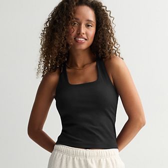 Juniors' SO® Longline Square Neck Sporty Tank Top