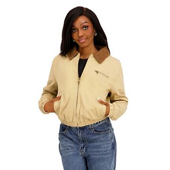 Juniors' madden girl Cropped Cotton Barn Jacket