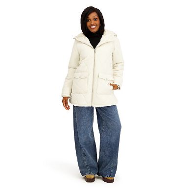 Juniors' madden girl Quilted Faux Fur Lined Hooded Padding Jacket