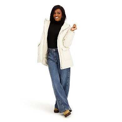 Juniors' madden girl Quilted Faux Fur Lined Hooded Padding Jacket