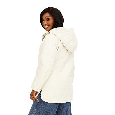 Juniors' madden girl Quilted Faux Fur Lined Hooded Padding Jacket