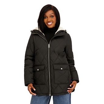 Juniors' madden girl Quilted Faux Fur Lined Hooded Padding Jacket