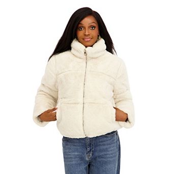 Juniors' madden girl Faux Fur & Faux Leather Puffer Jacket