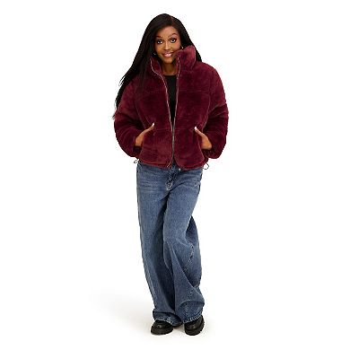 Juniors' madden girl Faux Fur Puffer Jacket