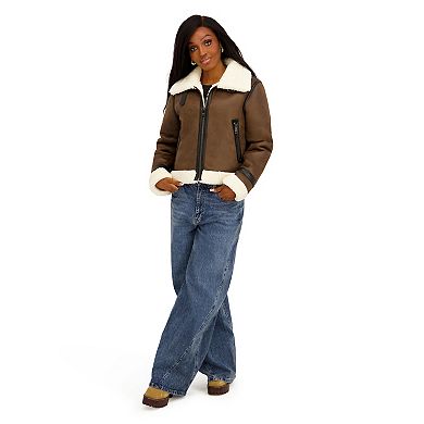 Juniors' madden girl Faux Shearling Jacket