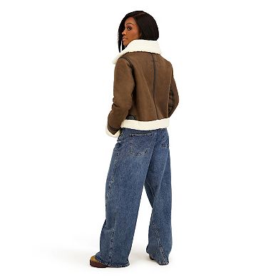 Juniors' madden girl Faux Shearling Jacket