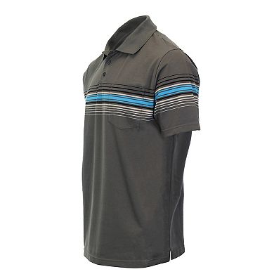 Gioberti Men's Multiple Stripe Polo Shirt - Short Sleeve Yarn Dye