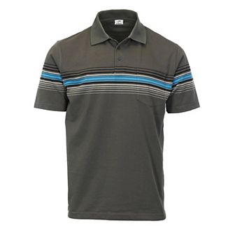 Gioberti Mens Multiple Stripe Polo Shirt With Pocket - Short Sleeve Yarn Dye
