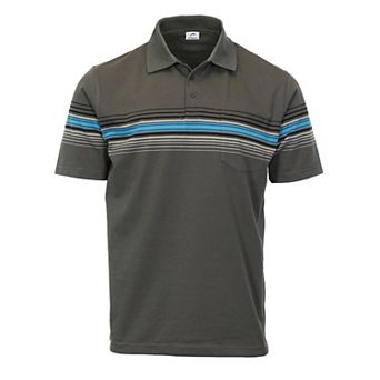Gioberti Mens Multiple Stripe Polo Shirt With Pocket - Short Sleeve Yarn Dye