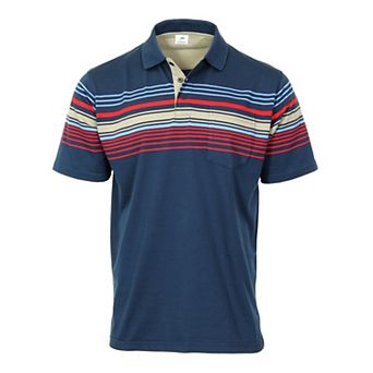 Gioberti Mens Multiple Stripe Polo Shirt With Pocket - Short Sleeve Yarn Dye