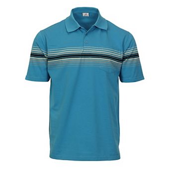 Gioberti Mens Multiple Stripe Polo Shirt With Pocket - Short Sleeve Yarn Dye