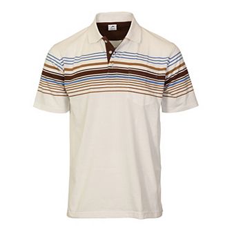 Gioberti Mens Multiple Stripe Polo Shirt With Pocket - Short Sleeve Yarn Dye