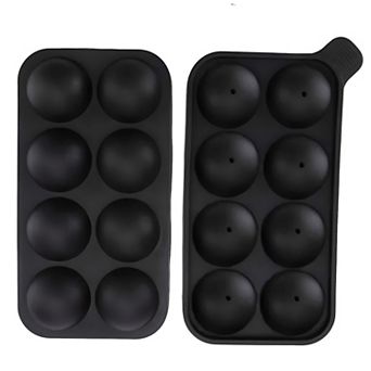 Silicone Ice Cube Ball Maker Tray 8 Molds Black