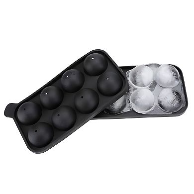 Silicone Ice Cube Ball Maker Tray 8 Molds Black
