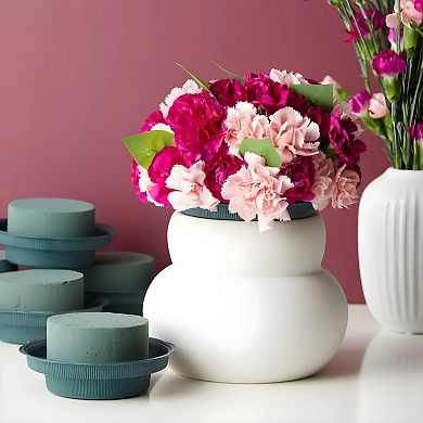 Round Florist Foam With Bowls Flower Arrangements 4.7" x 2" 6 Pcs