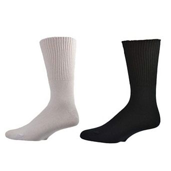 Women's Health Diabetic Extra Wide Calf Cotton Crew 2 Pair Pack Socks