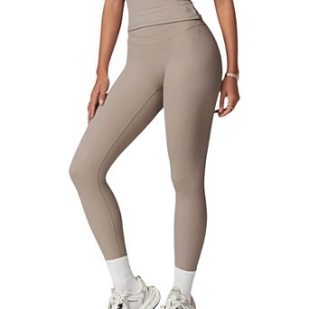 Women's High-Waisted Compression Leggings with Crossover Waistband