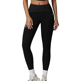 Women's High Waist Full Length Leggings with Ribbed Waistband