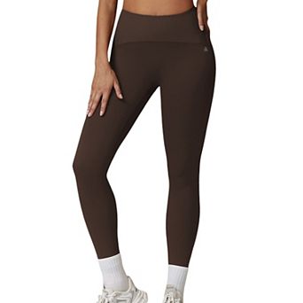 Women's High Waist Full Length Leggings with Ribbed Waistband