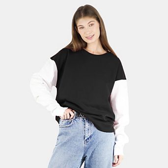 Women's Colorblock Pattern Oversized Pullover Sweatshirt