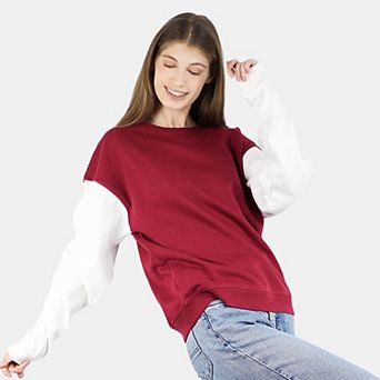 Women's Colorblock Pattern Oversized Pullover Sweatshirt