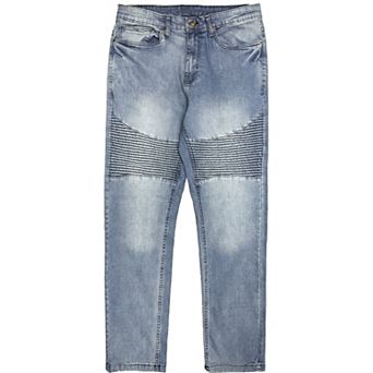 Men's Straight Fit Biker Jeans