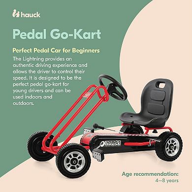 hauck Lightning Ergonomic Pedal Ride On Go Kart Toy for Boys and Girls