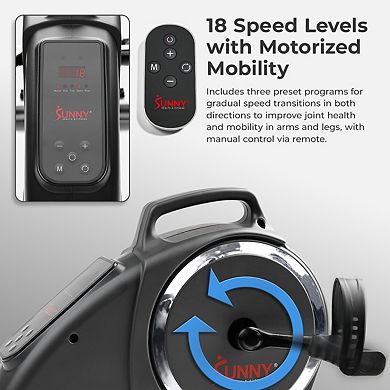 Sunny Health & Fitness Premium Smart Motorized Mini Exercise Bike