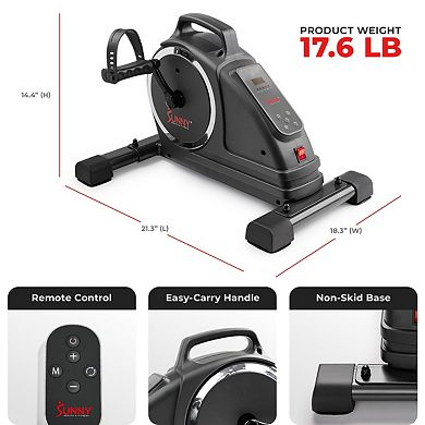 Sunny Health & Fitness Premium Smart Motorized Mini Exercise Bike