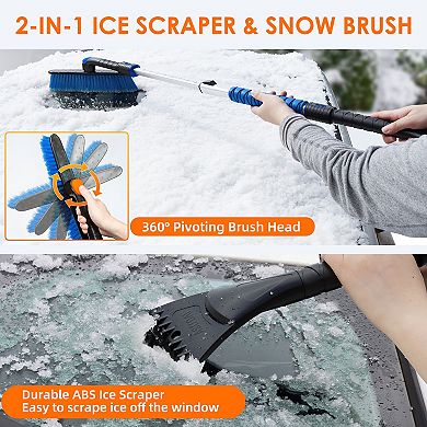 Astroai 47.2" Ice Scraper And Extendable Snow Brush For Car Windshield