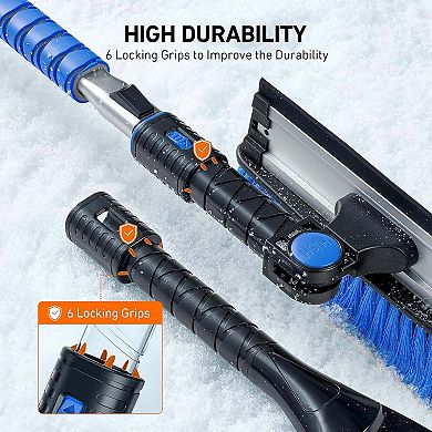 Astroai Windshield Ice Scrapers, 47.2" Snow Brush With Squeegee