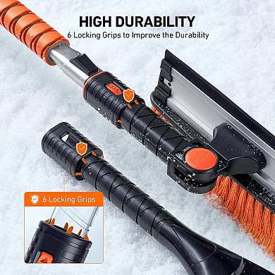 Astroai Windshield Ice Scrapers, 47.2" Snow Brush With Squeegee