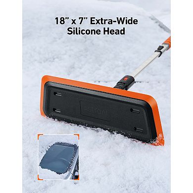 Astroai 47.2 Inch 2-in-1 Snow Broom And Detachable Ice Scraper