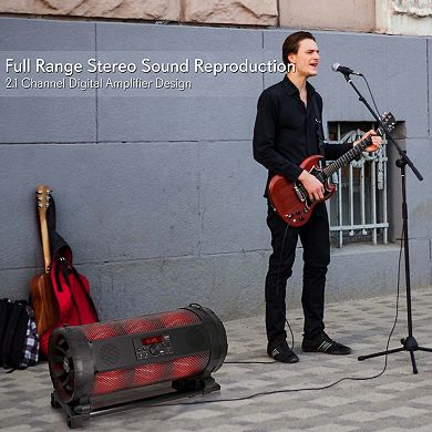 Pyle Portable Bluetooth Boombox Stereo System - 600 W Digital Outdoor Wireless Loud Speaker