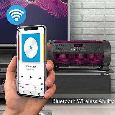 Pyle Portable Bluetooth Boombox Stereo System - 600 W Digital Outdoor Wireless Loud Speaker