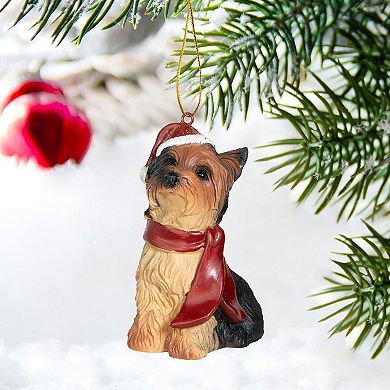 Yorkshire Terrier Holiday Dog Ornament Sculpture