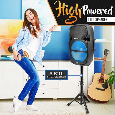 Pyle Portable Bluetooth PA Speaker System - Outdoor Bluetooth Speaker System Microphone, FM Radio