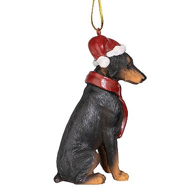 Doberman Pinscher Holiday Dog Ornament Sculpture