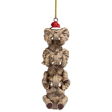See, Speak, Hear No Evil Elephant Holiday Ornament: Set of Three