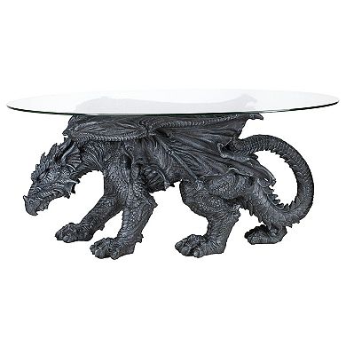 Warwickshire Gothic Dragon Glass-Topped Sculptural Coffee Table