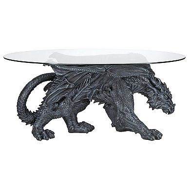 Warwickshire Gothic Dragon Glass-Topped Sculptural Coffee Table