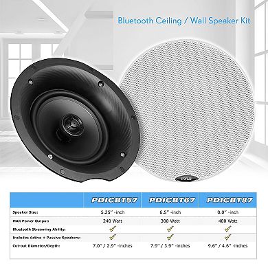 Pyle Pair 8.0” Bluetooth Universal Flush Mount