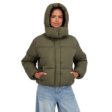 Juniors' Sebby Removable Hood Short Puffer Jacket