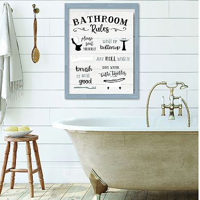 COURTSIDE MARKET Bath Time Rules 16x20 Canvas