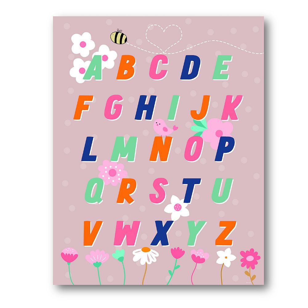 COURTSIDE MARKET Learn Your Abc Flowers 16x20 Canvas